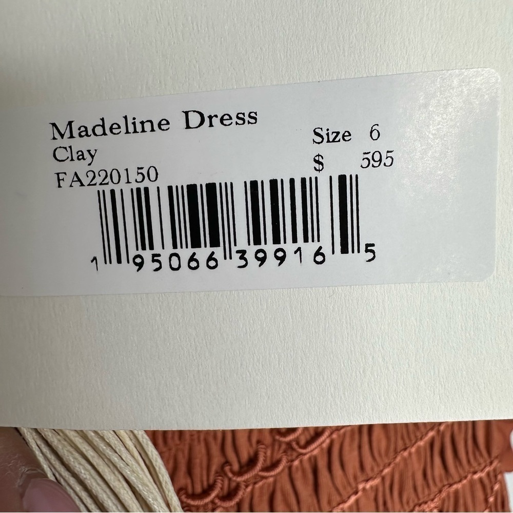 NWT ULLA JOHNSON Madeline Ruffled Smocked Midi Dress Size 6 - Picture 12 of 14